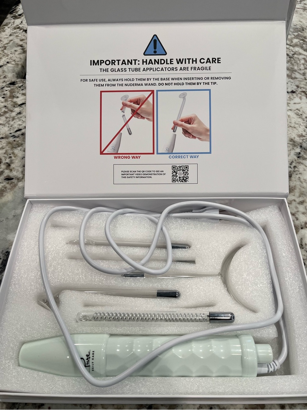 NuDerma Clinical Ne+Ar Skin Therapy Wand - White by Pure Daily Care - Picture 2 of 10